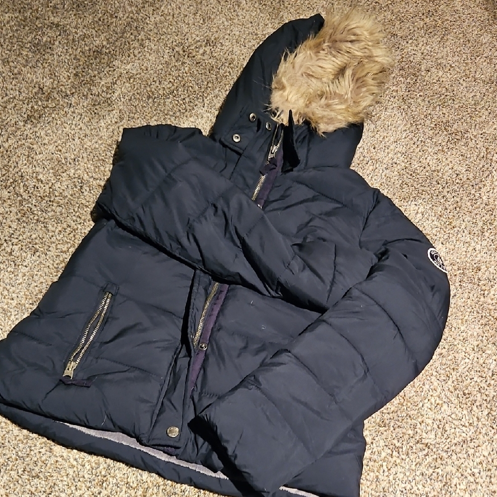 Y2K Abercrombie & Fitch Navy Quilted Down Jacket